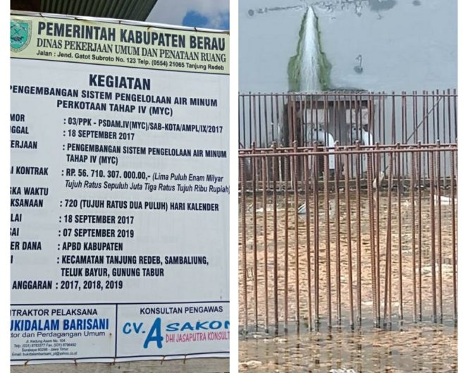 
					Carut Marut Proyek sarana air bersih tahap IV Pemkab Berau senilai Rp 56 miliar