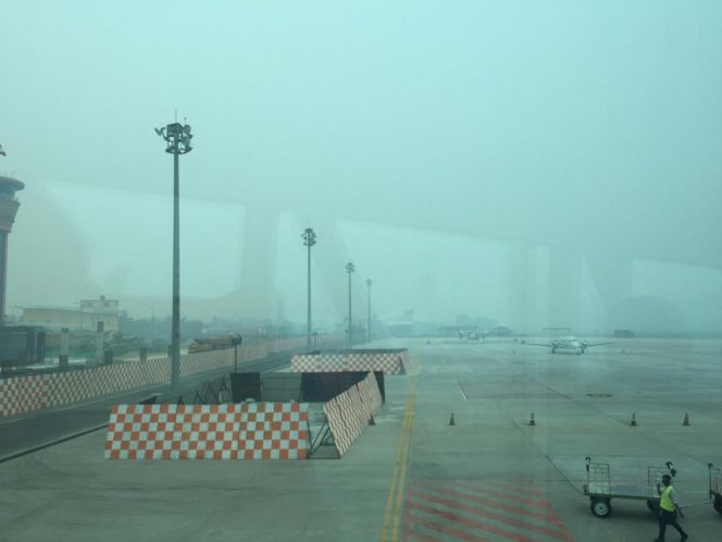 
					Meski Kabut Asap, Aktifitas Bandara Sultan Syarif Pekanbaru berjalan Normal