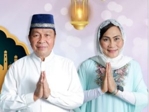 Wali Kota Bitung Maximiliaan Jonas Lomban bersama Ketua TP PKK Kota Bitung Khouny Lomban Rawung.