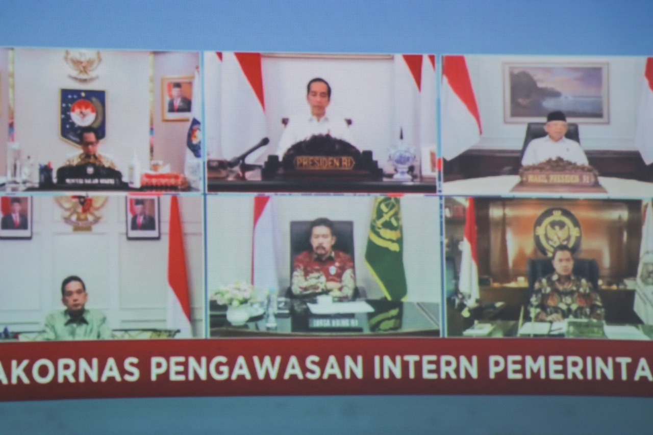 Gubernur Ikuti Rakornas Pengawasan Intern, Presiden Tekankan Tata Kelola Anggaran Covid-19 Harus Baik