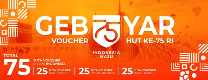 
					Wow! HUT RI ke 75 , Gaido Travel Berikan 75 Juta Voucher Senilai Rp.125 Triliun
