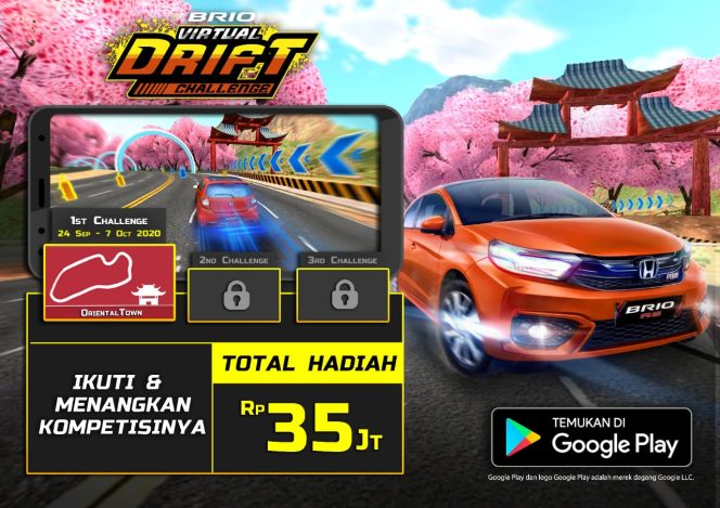 
					Mulai 24 September, Kompetisi Brio Virtual Drift Challenge Hadiahnya Puluhan Juta