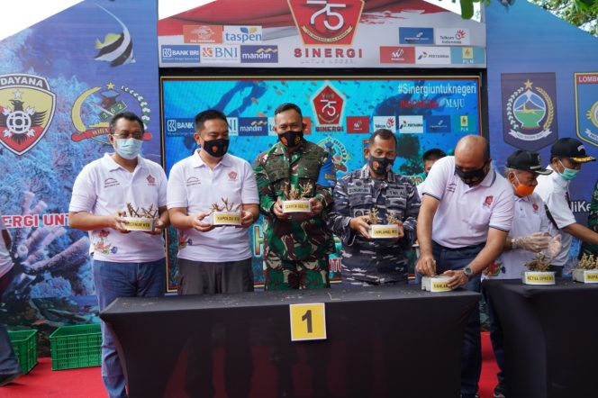 
					HUT TNI, Gubernur dan Forkopimda Tanam Terumbu Karang
