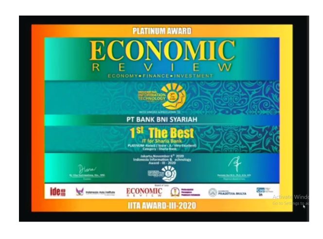 
					BNI Syariah Raih Penghargaan 1st The Best IT for Sharia Bank dari Economic Review