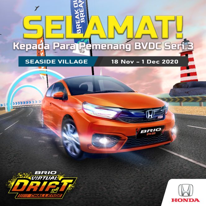
					Kompetisi Brio Virtual Drift Challenge Usai Digelar, Ribuan Peserta Ambil Bagian