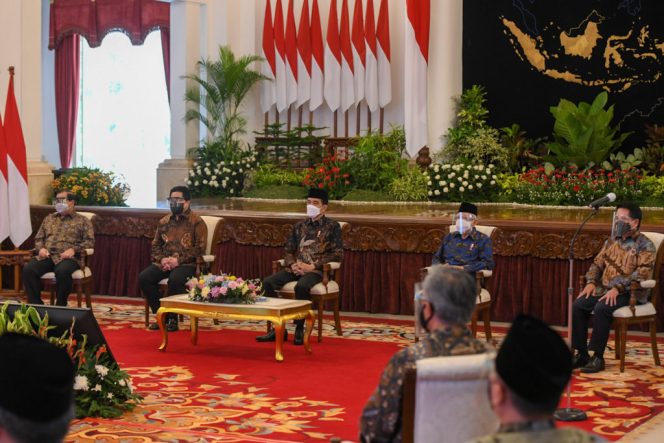 
					Presiden Jokowi meresmikan PT Bank Syariah Indonesia Tbk., Senin (1/2/2021) siang, di Istana Negara, Jakarta. (Foto: Humas Setkab)