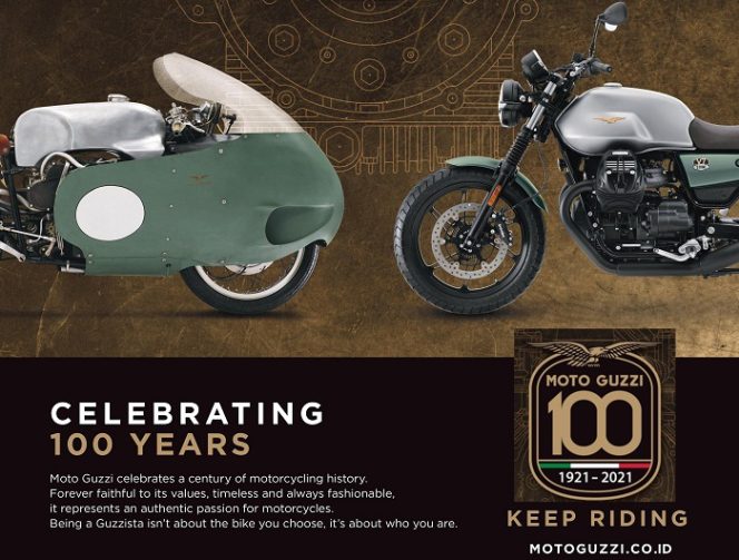
					Moto Guzzi Rayakan Momen Legendaris Seratus tahun Pertamanya.