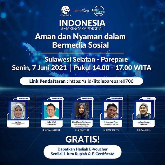 
					Webinar “Aman dan Nyaman dalam Bermedia Sosial” Menyapa Warga Parepare