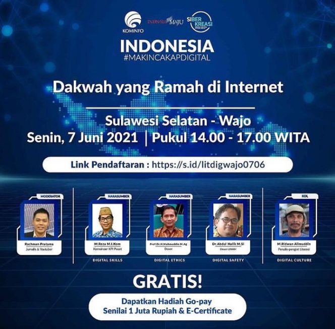 
					Kemenkominfo Tingkatkan Kesiapan dan Kecakapan Literasi Digital Masyarakat Kabupaten Wajo Lewat Webinar