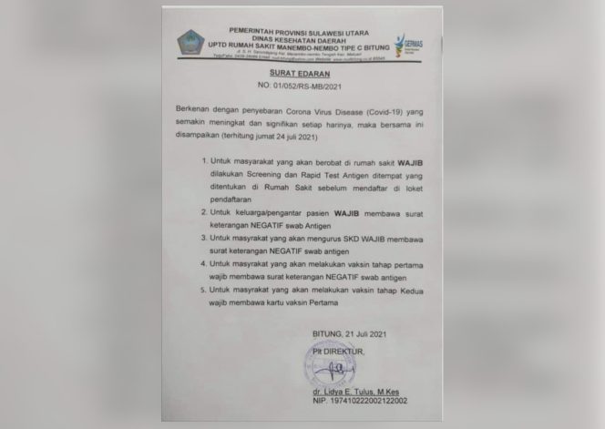 
					Yanto Sebut, Surat Edaran RSUD Manembo nembo Hanya Menyulitkan Rakyat