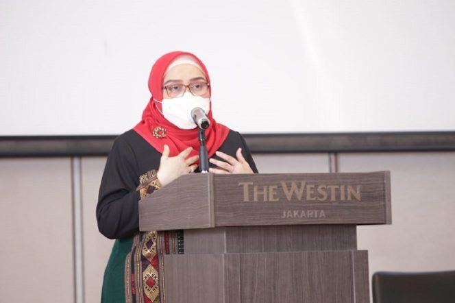 
					Direktur Jenderal Pembinaan Hubungan Industrial dan Jaminan Sosial Kemnaker, Indah Anggoro Putri.