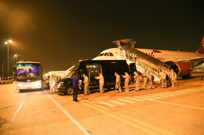 
					129 Pekerja Migran Indonesia  tiba di Bandara Soekarno-Hatta, Tangerang, Banten.