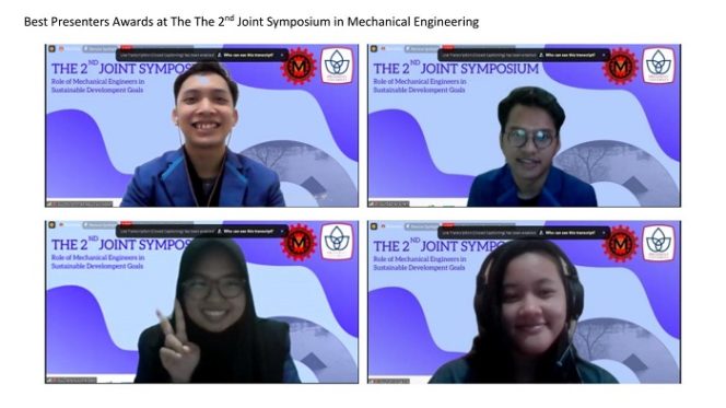 
					Best Presenters Awards at The The 2nd Joint Symposium in Mechanical Engineering.