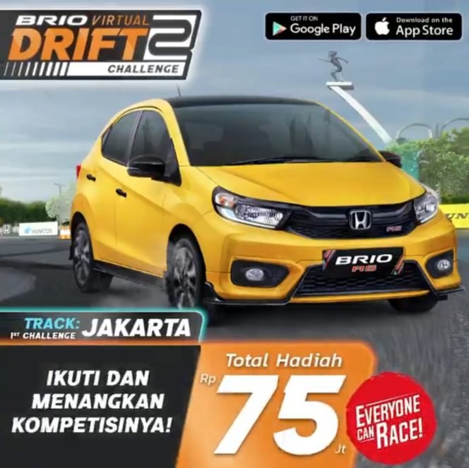 
					Kompetisi Brio Virtual Drift Challenge dengan Trek Berlatar Belakang Tugu Monas