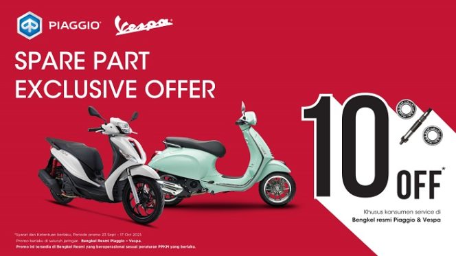 
					Program Spare Part Exclusive Offer untuk Piaggio dan Vespa dari Bengkel Resmi PT Piaggio Indonesia