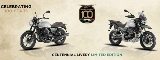 
					Moto Guzzi New V7 Stone Centenario dan Moto Guzzi V85 TT Limited Edition 100 tahun.