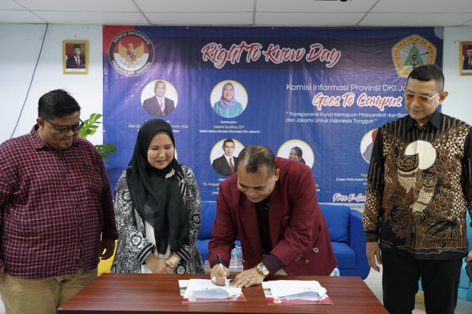 Universitas Moestopo dan Komisi Informasi Provinsi DKI Jakarta terkait keterbukaan informasi publik / Foto: Dok UPDM (B)