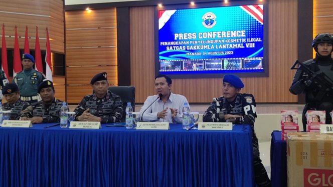 
					Satgas Gakkumla Lantamal VIII, Berhasil Gagalkan Ribuan Kosmetik Briliant Ilegal