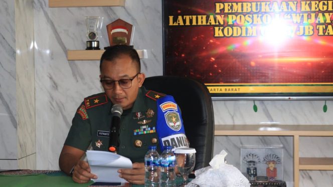 
					Danrem 052/Wijayakrama, Buka Kegiatan Latihan Posko 1 Kodim 0503/JB