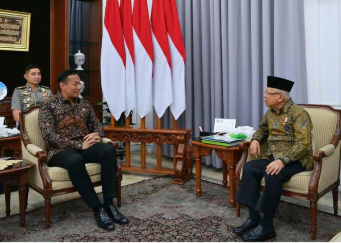 
					Silaturahmi ke Kediaman Wapres RI, Menteri ATR/Kepala BPN Dapat Nasihat Soal Pertanahan dan Tata Ruang