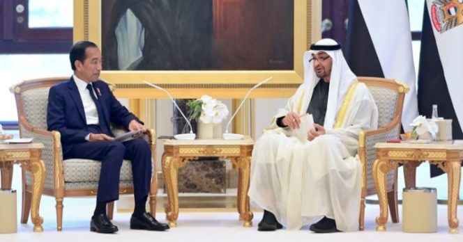
					Foto: Presiden Jokowi bertemu Presiden Mohamed bin Zayed Al Nahyan (MBZ) di Qasr Al Watan, Abu Dhabi, dok. BPMI Setpres
