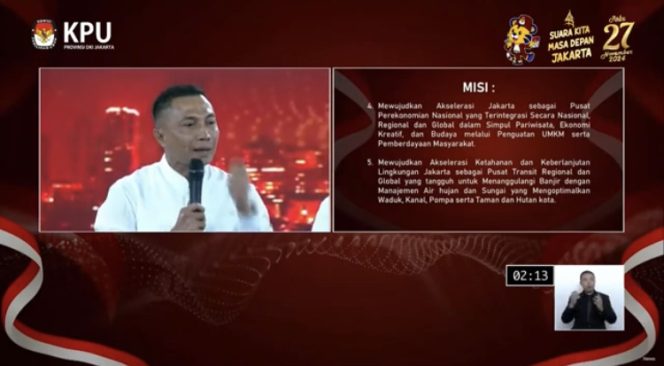 
					Foto: cagun Dharma dalam debat perdana Pilgub Jakarta/tangkapan layar