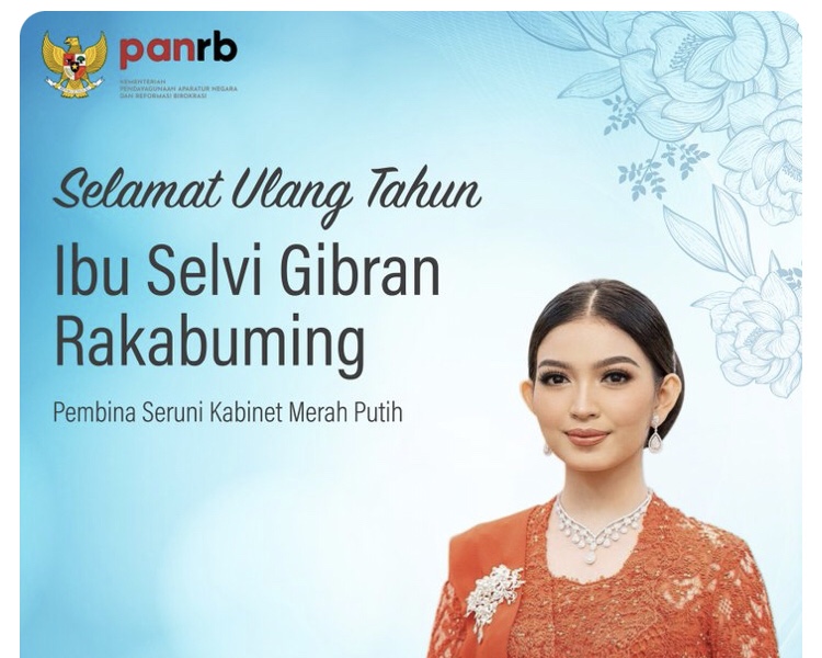 Kementerian PANRB Ucapkan Selamat Ultah ke Isteri Gibran Dikritik Aktivis