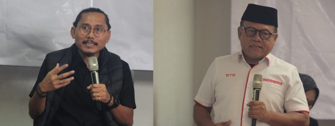 
					Foto: Ketua PBHI Julius Ibrani (kiri)-Ketua IPW Sugeng Teguh Santoso (kanan), dok. Sonny