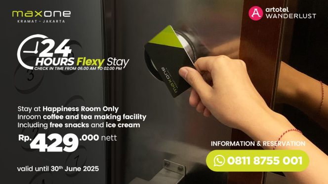 
					Nikmati Fleksibilitas Menginap 24 Jam di Hotel Maxone Kramat Jakarta Mulai dari Rp429.000 Nett!