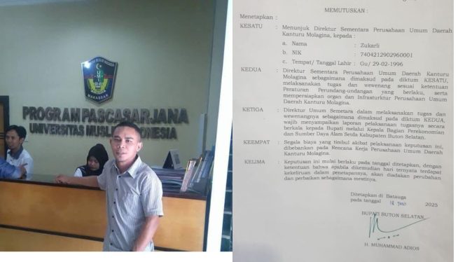 
					Penunjukan Direktur Sementara Perumda Kanturu Molagina Berpotensi Pidana