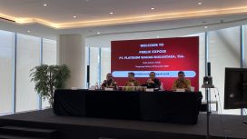 Foto: Direktur Utana TGUK, Maulana Hakim (dua dari kanan) di Public Expose (PUBEX), di The GALA Alam Sutera, Tangerang, Senin (2/12/2025)