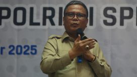 Foto; Abednego Panjaitan di Focus Group Discussion bertema “Satu Tahun MBG dan Peran Polri di SPPG” di Jakarta, Senin (15/12/2025)