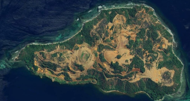 
					Foto: Tangkapan citra satelit Pulau Gee, Halmahera Timur, dok. Foshal