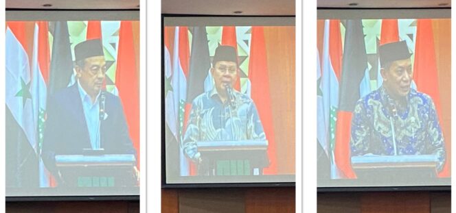 
					Foto: UBN, Fasli Jalal, Ferry Juliantono di Halalbihalal JATTI, Ahad (19/4/2026)