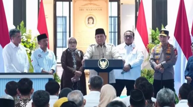 Foto: peresmian Museum Ibu Marsinah oleh Prabowo/tangkapan layar